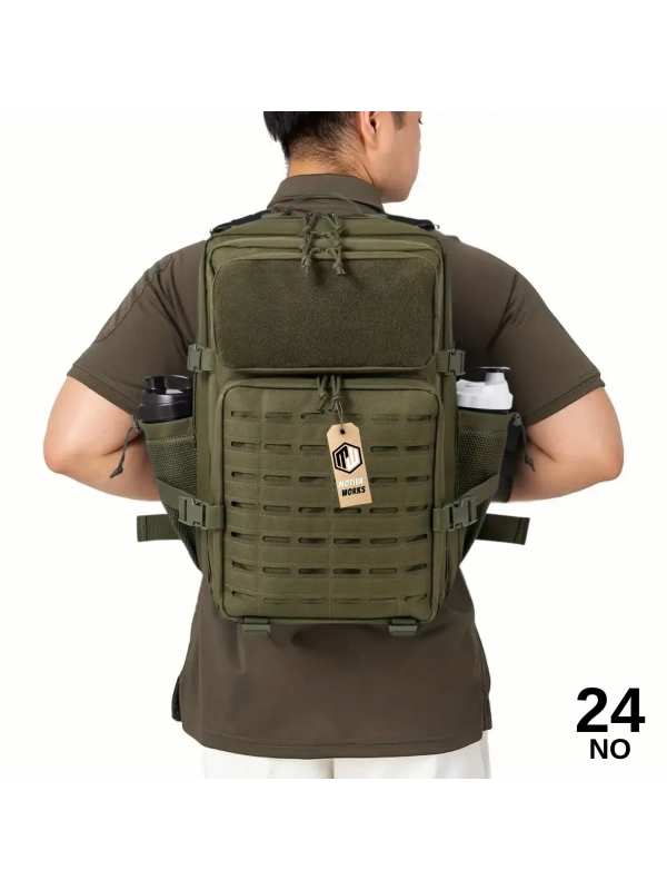 49CM Taktik Haki Yeşil Lazer Kesim Outdoor Dağcı Asker Sırt Çantası MW502 NO24