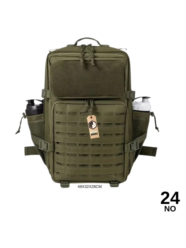 49CM Taktik Haki Yeşil Lazer Kesim Outdoor Dağcı Asker Sırt Çantası MW502 NO24