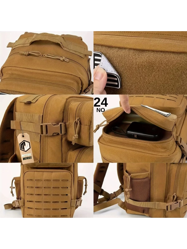 49CM Taktik Siyah Lazer Kesim Outdoor Dağcı Asker Polis Sırt Çantası MW502 NO24