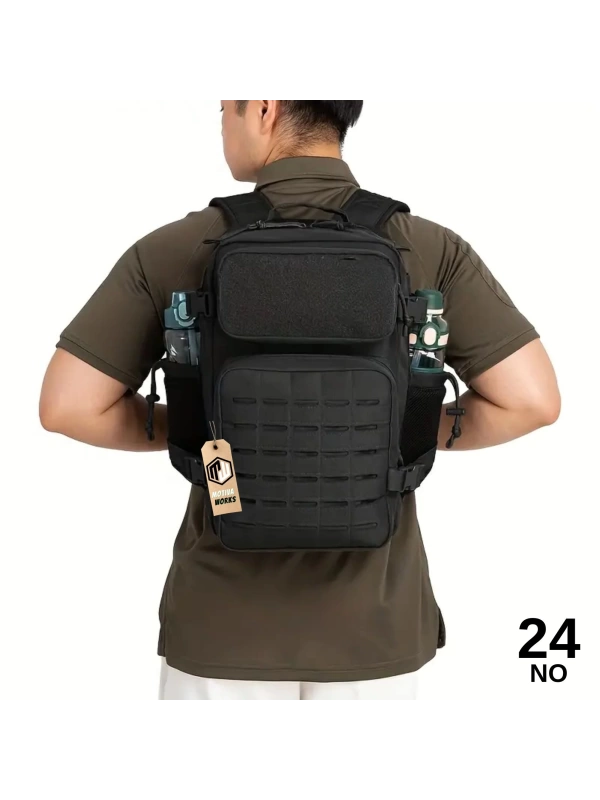 49CM Taktik Siyah Lazer Kesim Outdoor Dağcı Asker Polis Sırt Çantası MW502 NO24