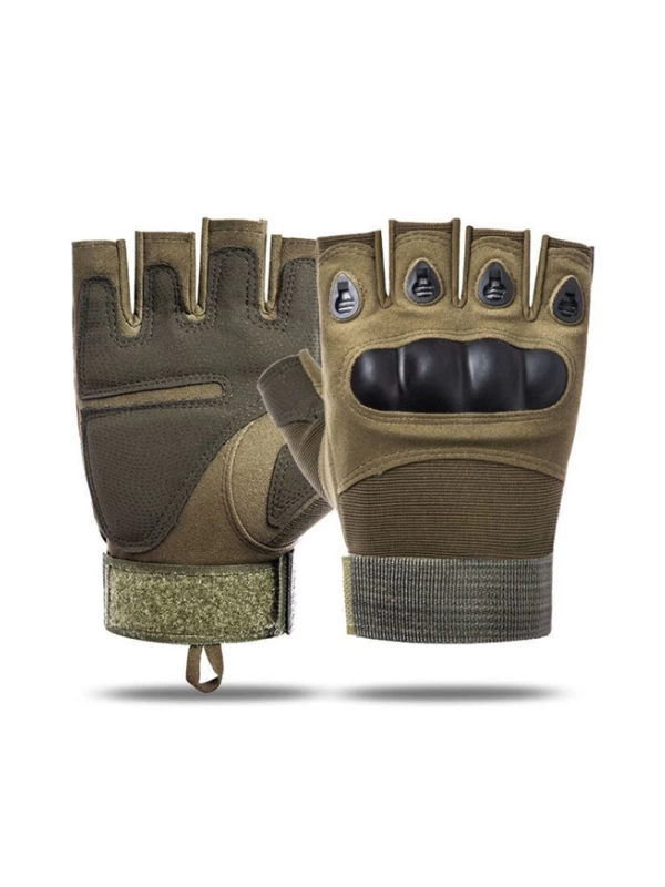 Kısa Taktik Combat Motosiklet Operasyon Outdoor Sport Korumalı Yarım Parmaksız Eldiven
