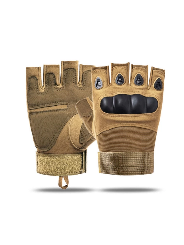 Kısa Taktik Combat Motosiklet Operasyon Outdoor Sport Korumalı Yarım Parmaksız Eldiven
