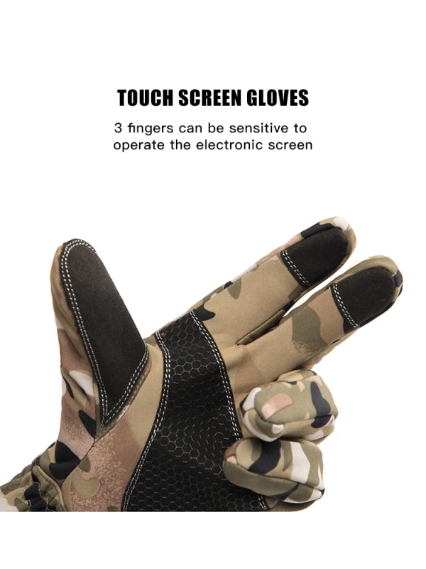 Su Geçirmez Softshell Multicam Motosiklet Taktik Askeri Spor Kışlık Kar Balıkçı Eldiveni