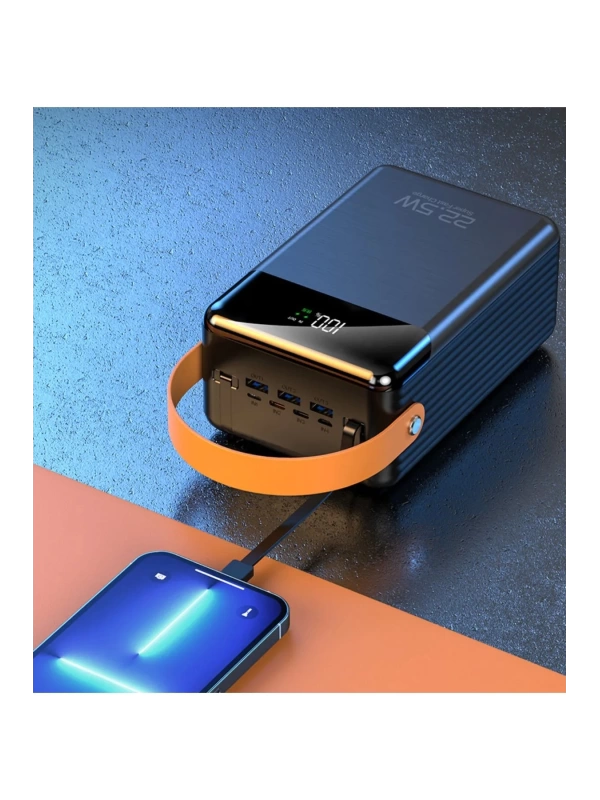 80.000 Mah Powerbank Dijital Göstergeli / 22.5W Hızlı Şarj / Işıklı /Taşınabilir Kamp Şarj Bataryası