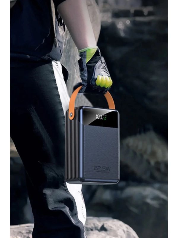 80.000 Mah Powerbank Dijital Göstergeli / 22.5W Hızlı Şarj / Işıklı /Taşınabilir Kamp Şarj Bataryası
