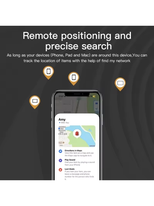 Airtag Akıllı GPS Takip Cihazı Apple IOS Uyumlu SmartTag (Siyah)