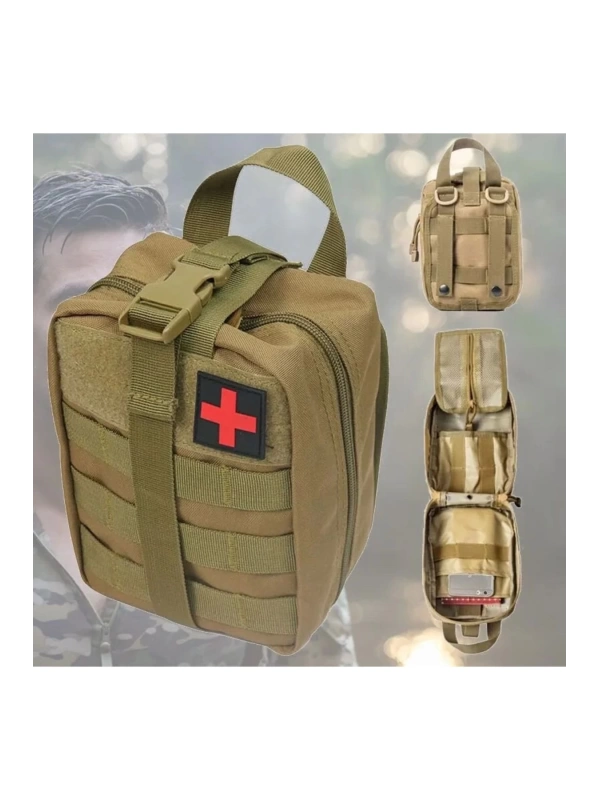 20CM Askeri Taktik Tıbbi Medikal Çanta Haki Yeşil Molle İlk Yardım Çantası