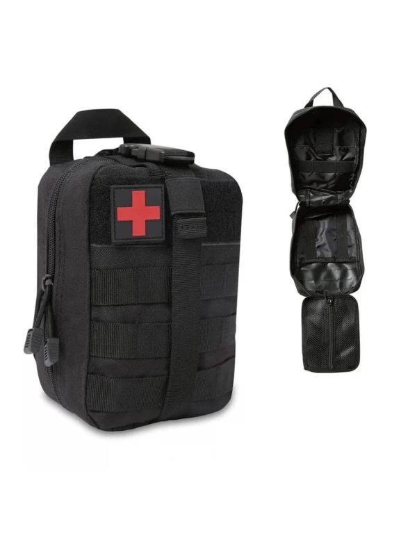 20CM Askeri Taktik Tıbbi Medikal Çanta Siyah Molle İlk Yardım Çantası No13