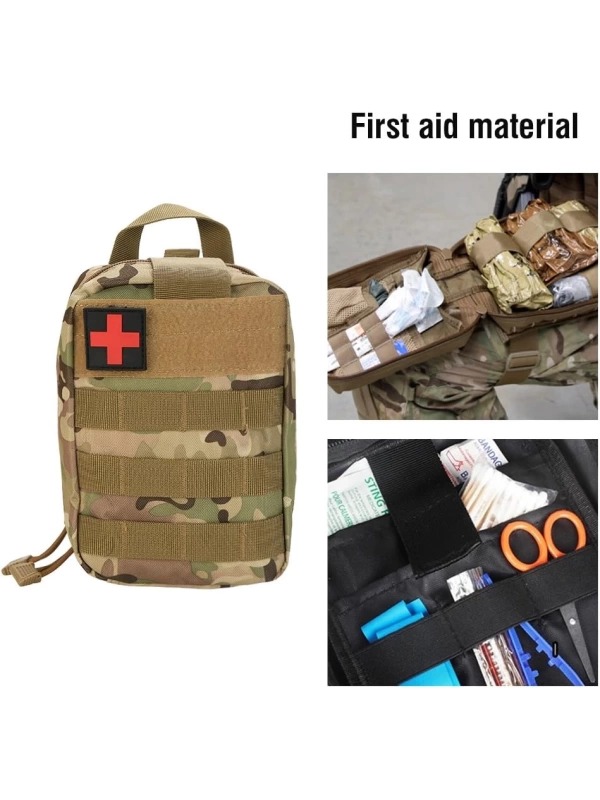 20CM Askeri Taktik Tıbbi Medikal Çanta Multicam Kamuflaj Molle İlk Yardım Çantası No13