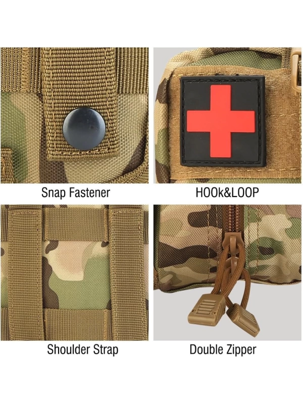 20CM Askeri Taktik Tıbbi Medikal Çanta Multicam Kamuflaj Molle İlk Yardım Çantası No13