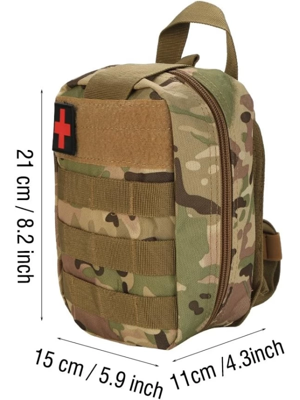 20CM Askeri Taktik Tıbbi Medikal Çanta Multicam Kamuflaj Molle İlk Yardım Çantası No13