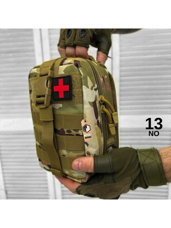 20CM Askeri Taktik Tıbbi Medikal Çanta Multicam Kamuflaj Molle İlk Yardım Çantası No13
