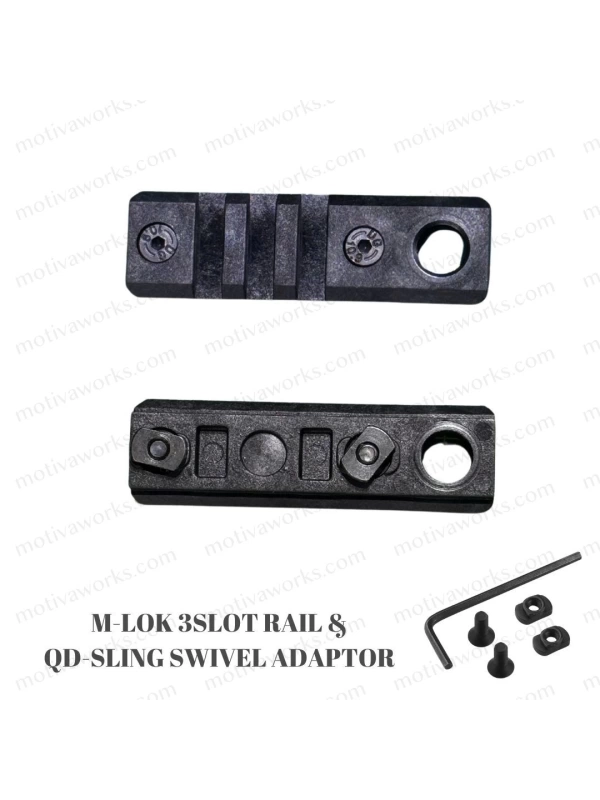 M-Lok Rail and QD Link 3 Slot 22mm Metal Universal Tactical Rifle Sling Mount 7cm