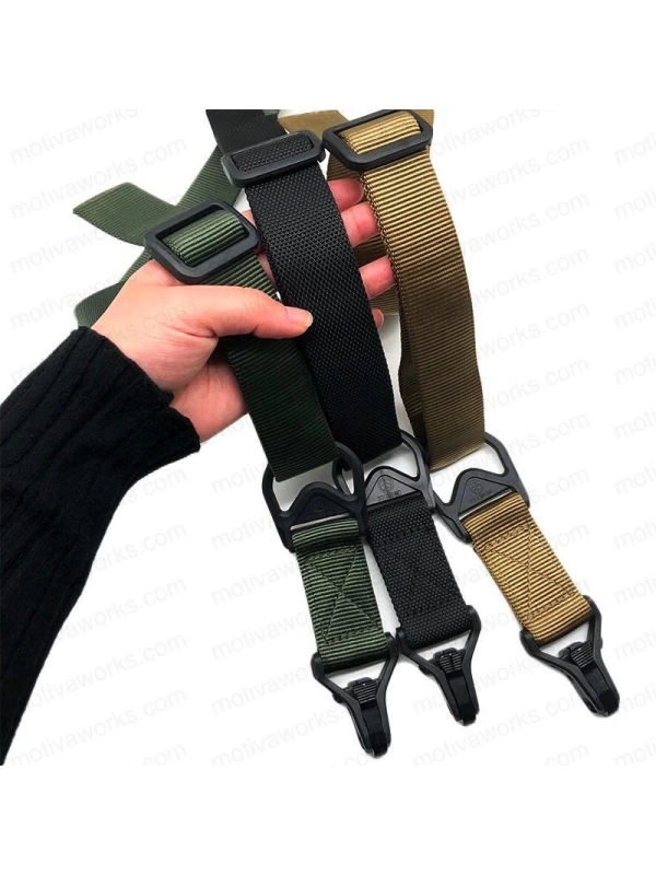 Çift Nokta Haki Yeşil Metal Mandallı Askeri Airsoft Avcılık Tüfek Askı Kayışı