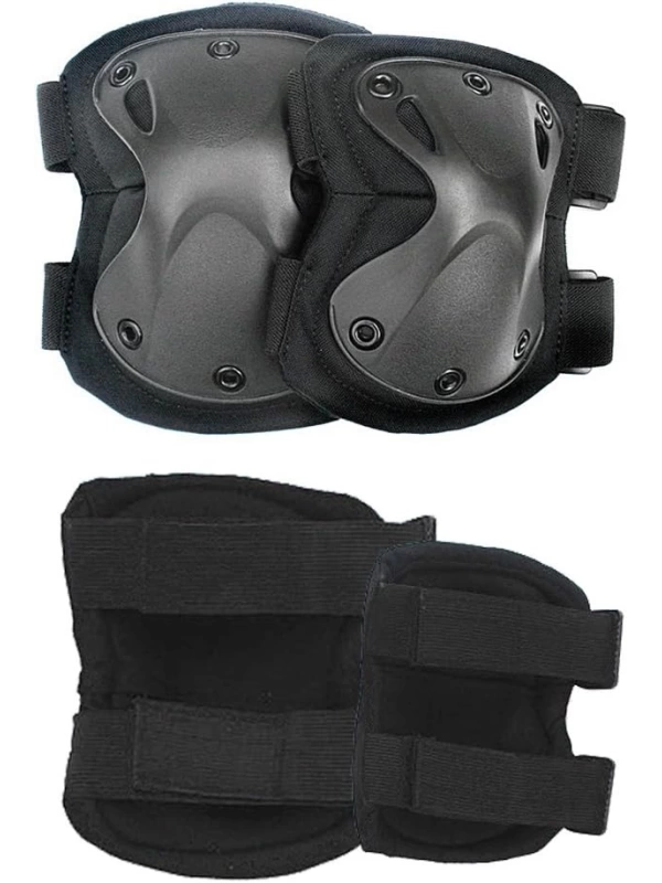 Dizlik Ve Dirseklik Koruma Seti Siyah Airsoft Koruyucu Set