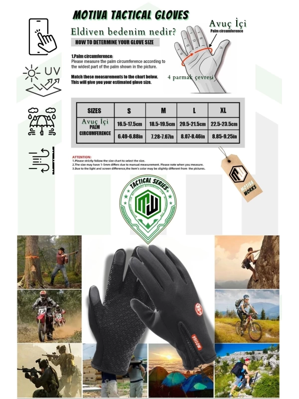 Unisex Bisiklet, Motosiklet, Taktik Eldiven Dokunmatik Rüzgar Geçirmez Kaymaz