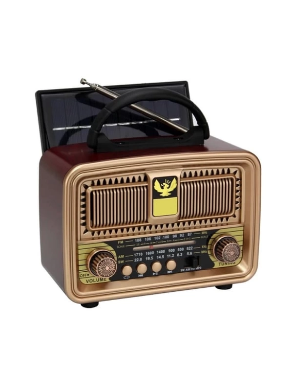 Everton Rt-671 Solar Powered Panel Bluetooth Wireless Nostalgic Radio