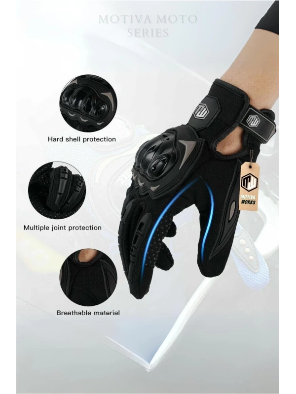 Motiva Works Unisex Kırmızı Motosiklet Eldiveni Dokunmatik M314R