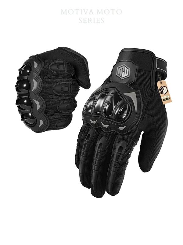 Motiva Works Siyah Unisex Motosiklet Eldiveni Dokunmatik M314B