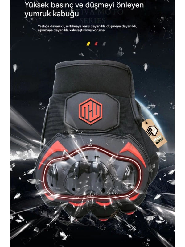 Motiva Works Sword Black Motorcycle Glove Touch M313B