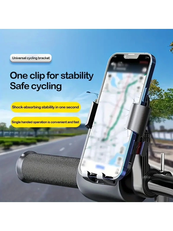 Motosiklet Bisiklet Scooter Telefon Tutucu Şok Emici 360 Dönebilen Otomatik Kavrama Pratik Açılma