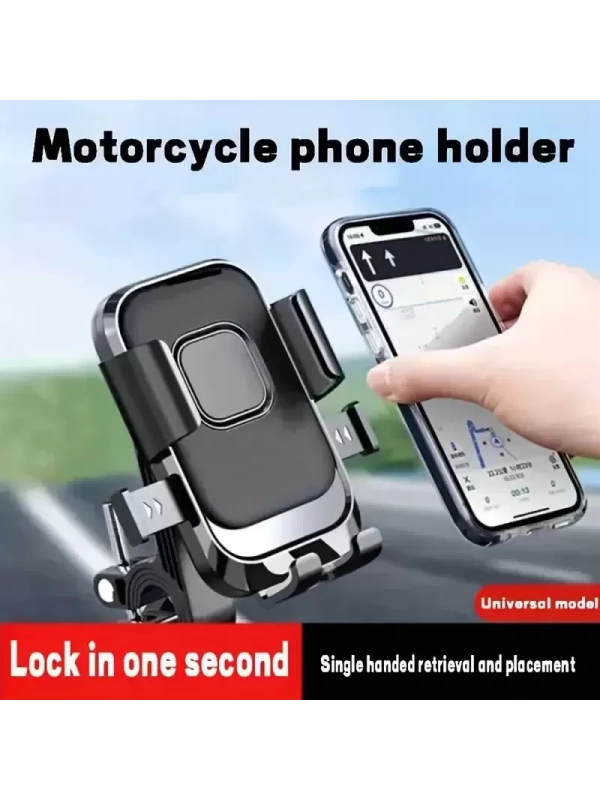 Motosiklet Bisiklet Scooter Telefon Tutucu Şok Emici 360 Dönebilen Otomatik Kavrama Pratik Açılma