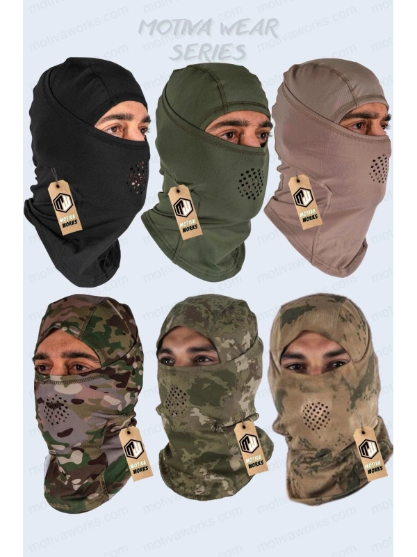 Motosiklet Outdoor Taktik Askeri Boyunluk Maske Balaklava Haki Yeşil