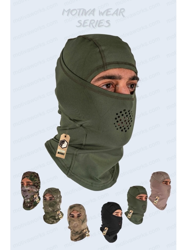 Motosiklet Outdoor Taktik Askeri Boyunluk Maske Balaklava Haki Yeşil