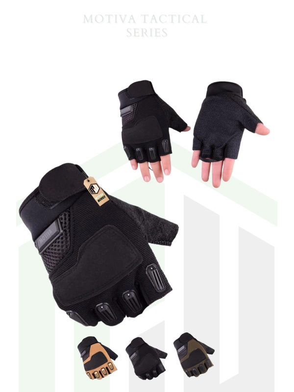 Outdoor Kamp Haki Yeşil Spor Bisiklet Motosiklet Taktik Kısa Yazlık Spect Eldiven