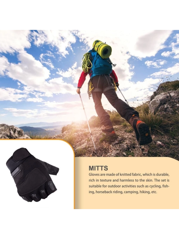 Outdoor Kamp Haki Yeşil Spor Bisiklet Motosiklet Taktik Kısa Yazlık Spect Eldiven