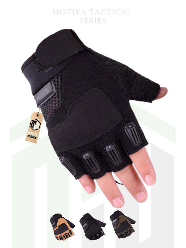 Outdoor Kamp Haki Yeşil Spor Bisiklet Motosiklet Taktik Kısa Yazlık Spect Eldiven
