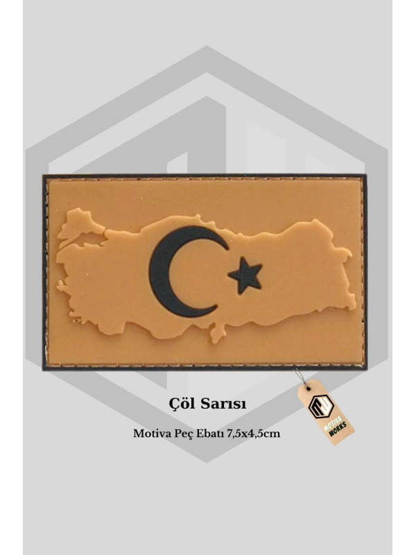 Peç Bayrak Cırtlı Türk Bayrak Haritalı Model 7,5x4,5cm