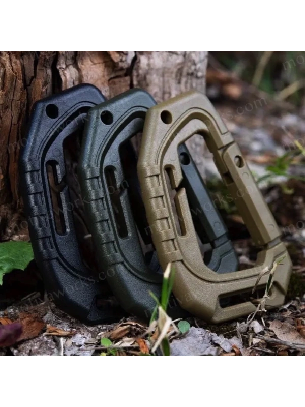 Molle Plastik Karabina Siyah Taktik Anahtarlık Çok Amaçlı