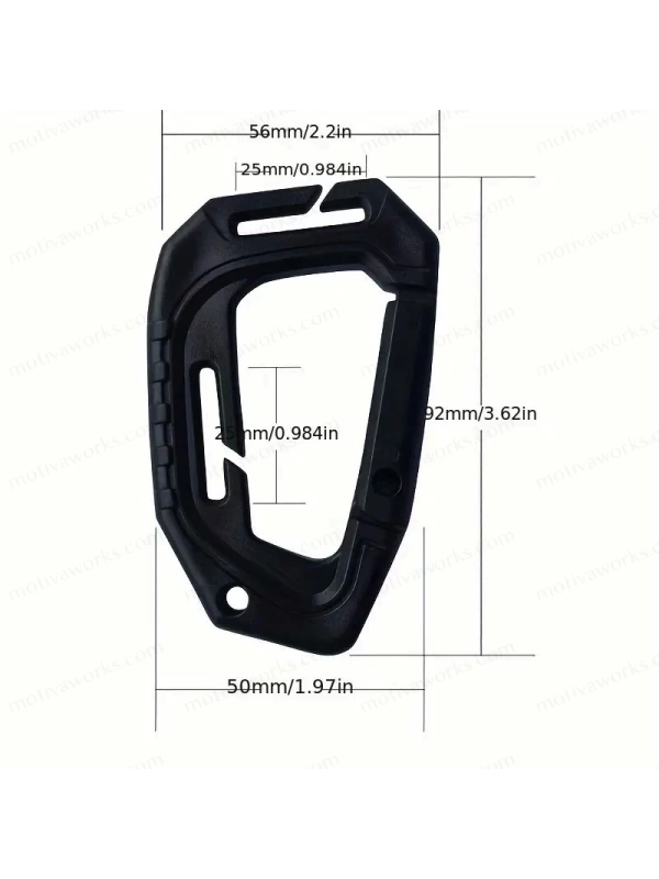 Molle Plastik Karabina Siyah Taktik Anahtarlık Çok Amaçlı