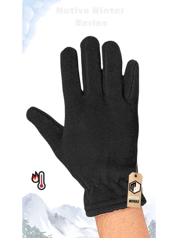 Polar Eldiven Siyah Motosiklet Outdoor Bisiklet Balıkçı Asker Polis Polar Eldiveni