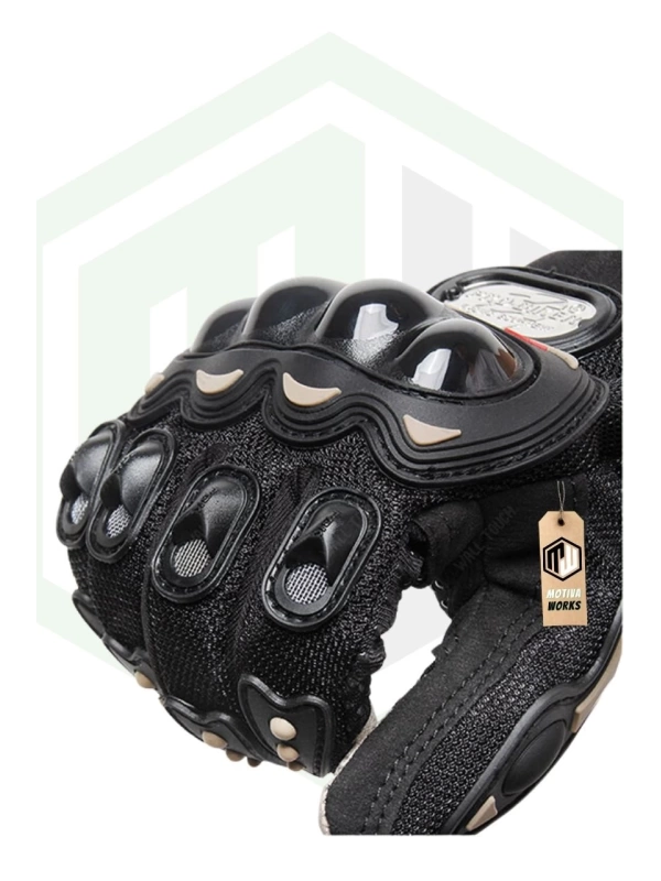 ProBiker Mpro Motosiklet Eldiveni Siyah 3 Mevsim Korumalı Standart Elastik Kumaş