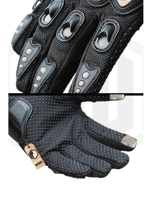 ProBiker Mpro Motosiklet Eldiveni Siyah 3 Mevsim Korumalı Standart Elastik Kumaş
