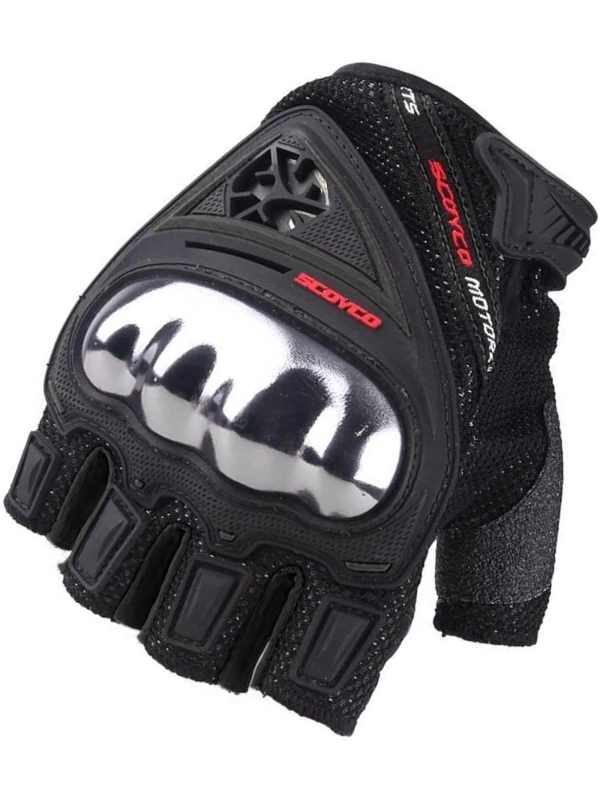 Scoyco MC44D Protected Half Finger Motorcycle Gloves (Black)