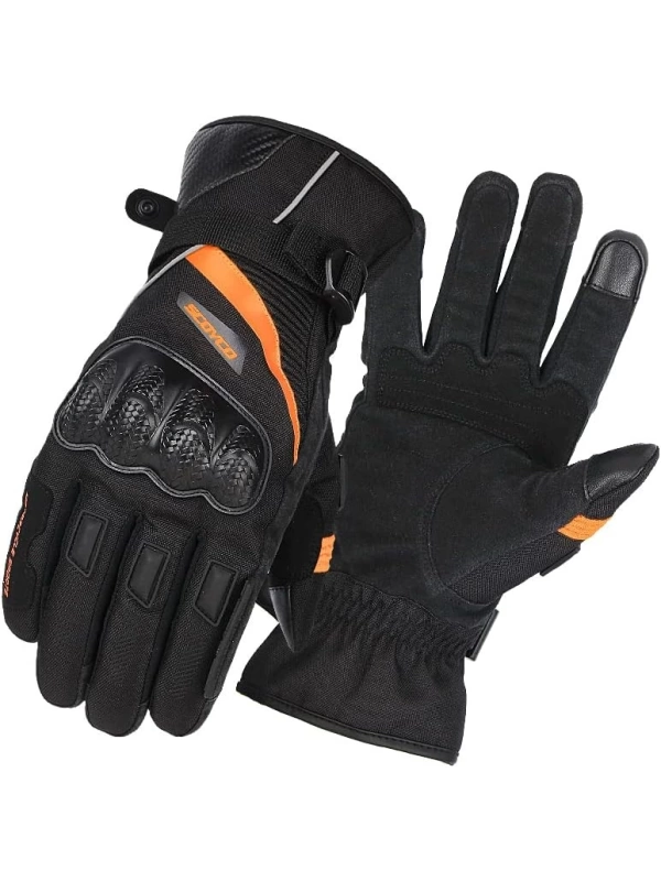 Scoyco MC83 WaterProof Kışlık Motosiklet Eldiveni Silecekli (Turuncu)