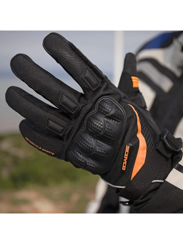 Scoyco MC83 WaterProof Kışlık Motosiklet Eldiveni Silecekli (Turuncu)
