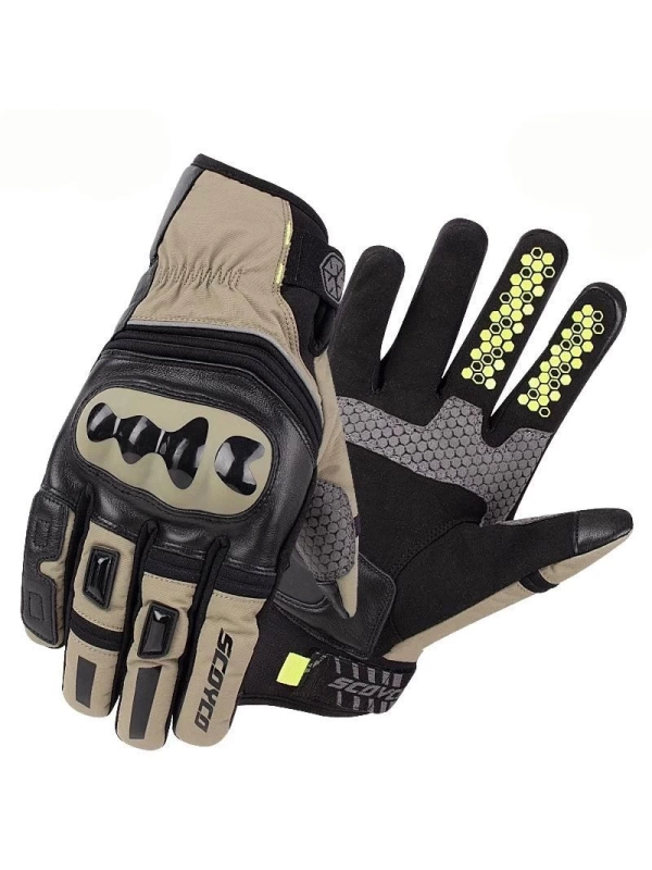 Scoyco MC94 Kışlık Waterproof Korumalı Motosiklet Eldiveni (Siyah-Haki)