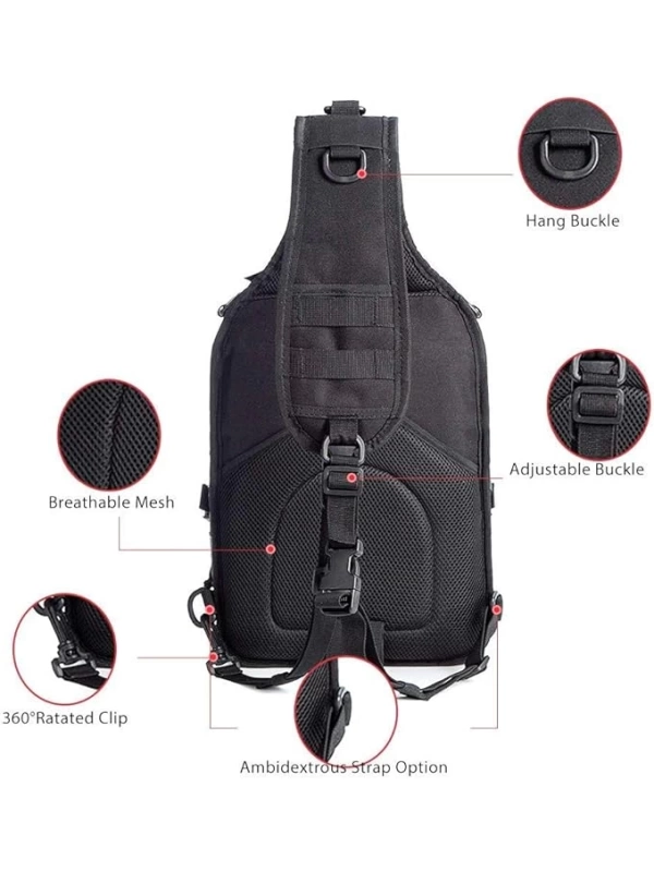 35CM Siyah 20 LT Taktik Omuz Çantası 14inc NO8