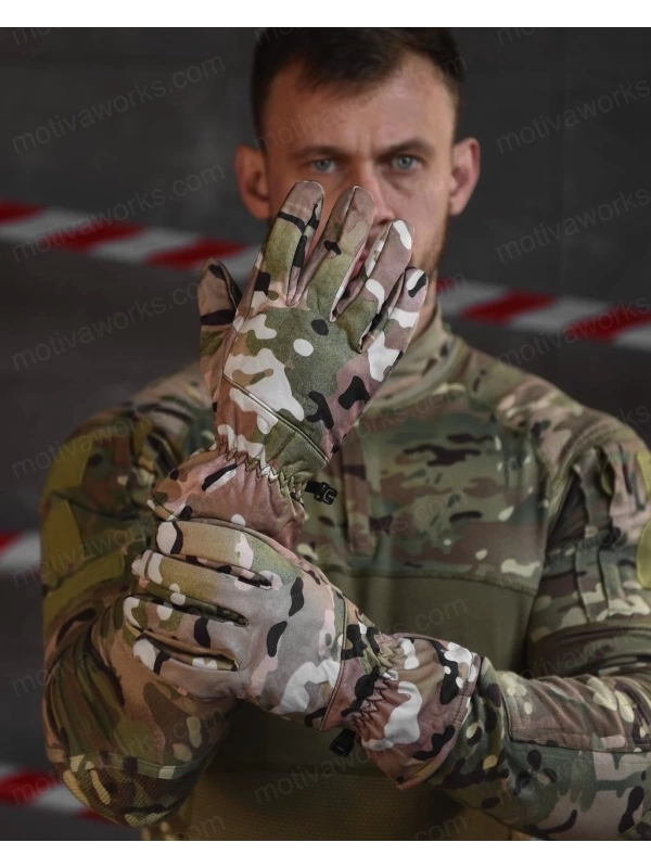 Su Geçirmez Softshell Multicam Motosiklet Taktik Askeri Spor Kışlık Kar Balıkçı Eldiveni