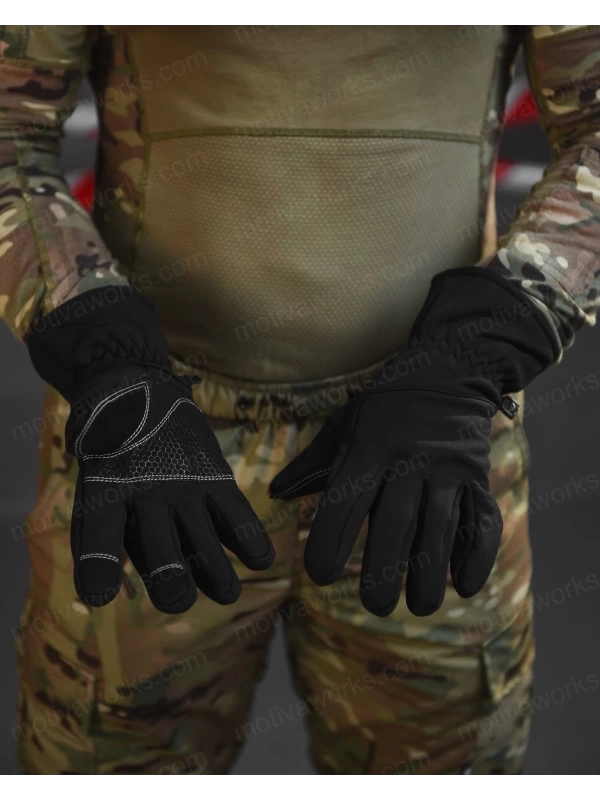 Su Geçirmez Softshell Siyah Motosiklet Taktik Askeri Spor Kışlık Kar Balıkçı Eldiveni