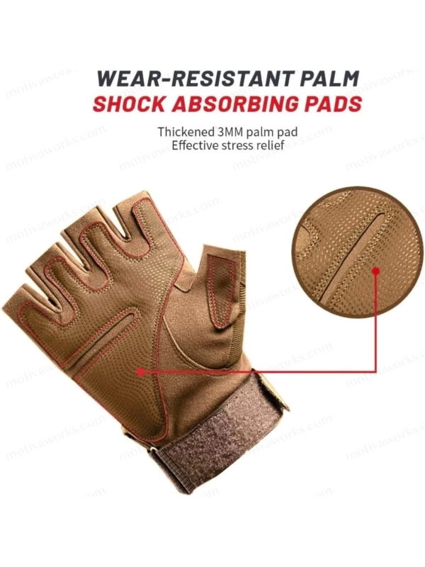 Taktik Combat Desert FlexShield 511 Model Motosiklet Operasyon Outdoor Sport Korumalı Yarım Parmaksız Eldiven