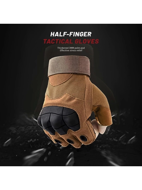Taktik Combat Desert FlexShield 511 Model Motosiklet Operasyon Outdoor Sport Korumalı Yarım Parmaksız Eldiven