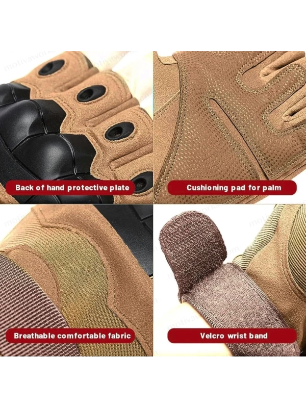 Taktik Combat Desert FlexShield 511 Model Motosiklet Operasyon Outdoor Sport Korumalı Yarım Parmaksız Eldiven