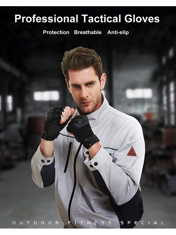Taktik Combat Desert FlexShield 511 Model Motosiklet Operasyon Outdoor Sport Korumalı Yarım Parmaksız Eldiven