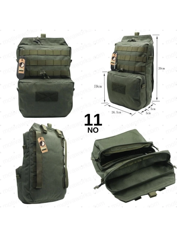 38CM Taktik Haki Yeşil Molle Yelek Montajlı Çanta NO11