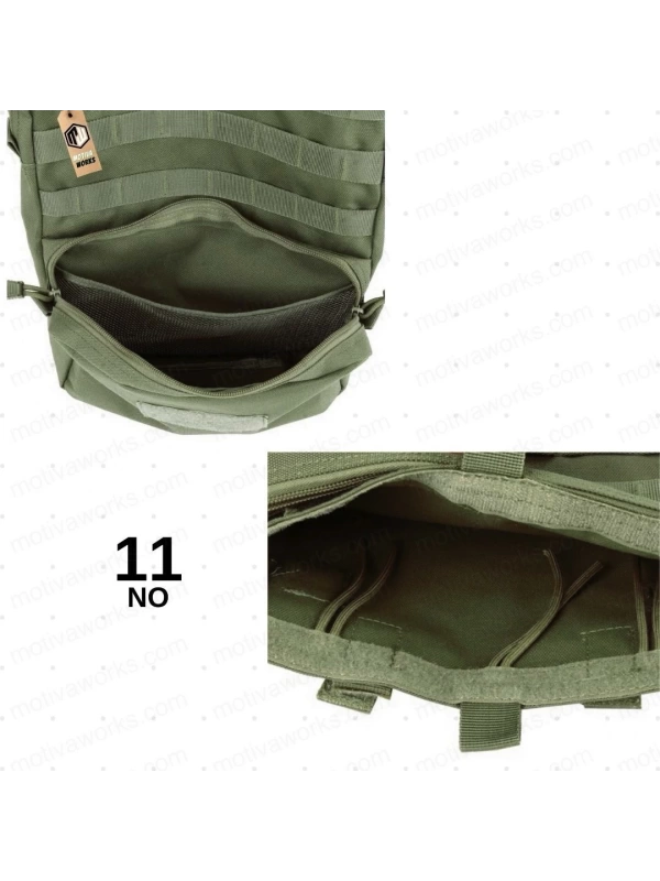 38CM Taktik Haki Yeşil Molle Yelek Montajlı Çanta NO11